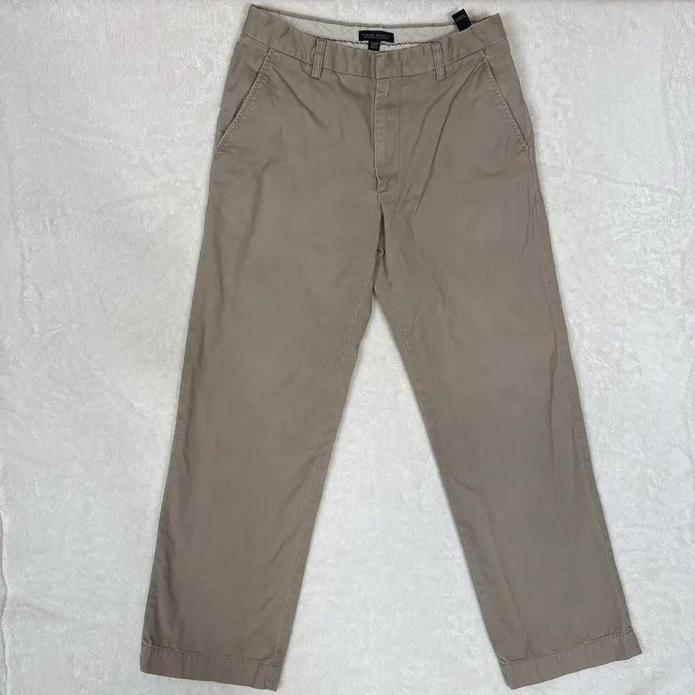 Banana Republic Mens Khaki Chino Pants Classic Fit Cotton Dawson Fit Relaxed